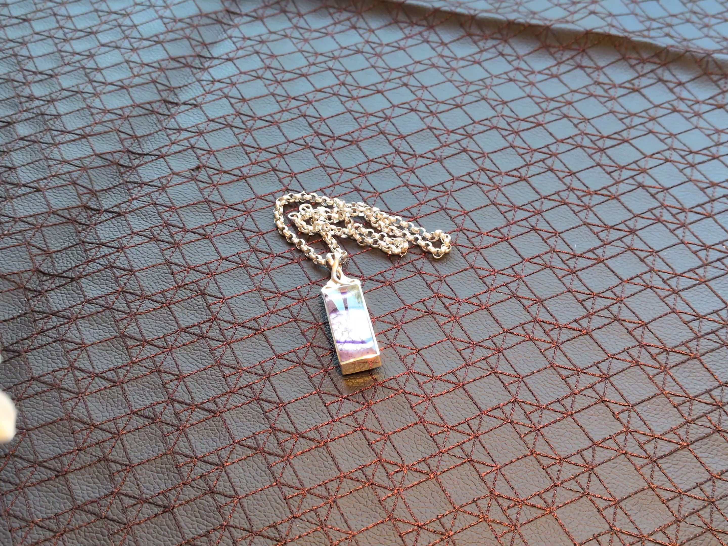 Blue John Sterling Silver Pendant Necklace David Scott Walker Hallmarked 2019 (C2950)