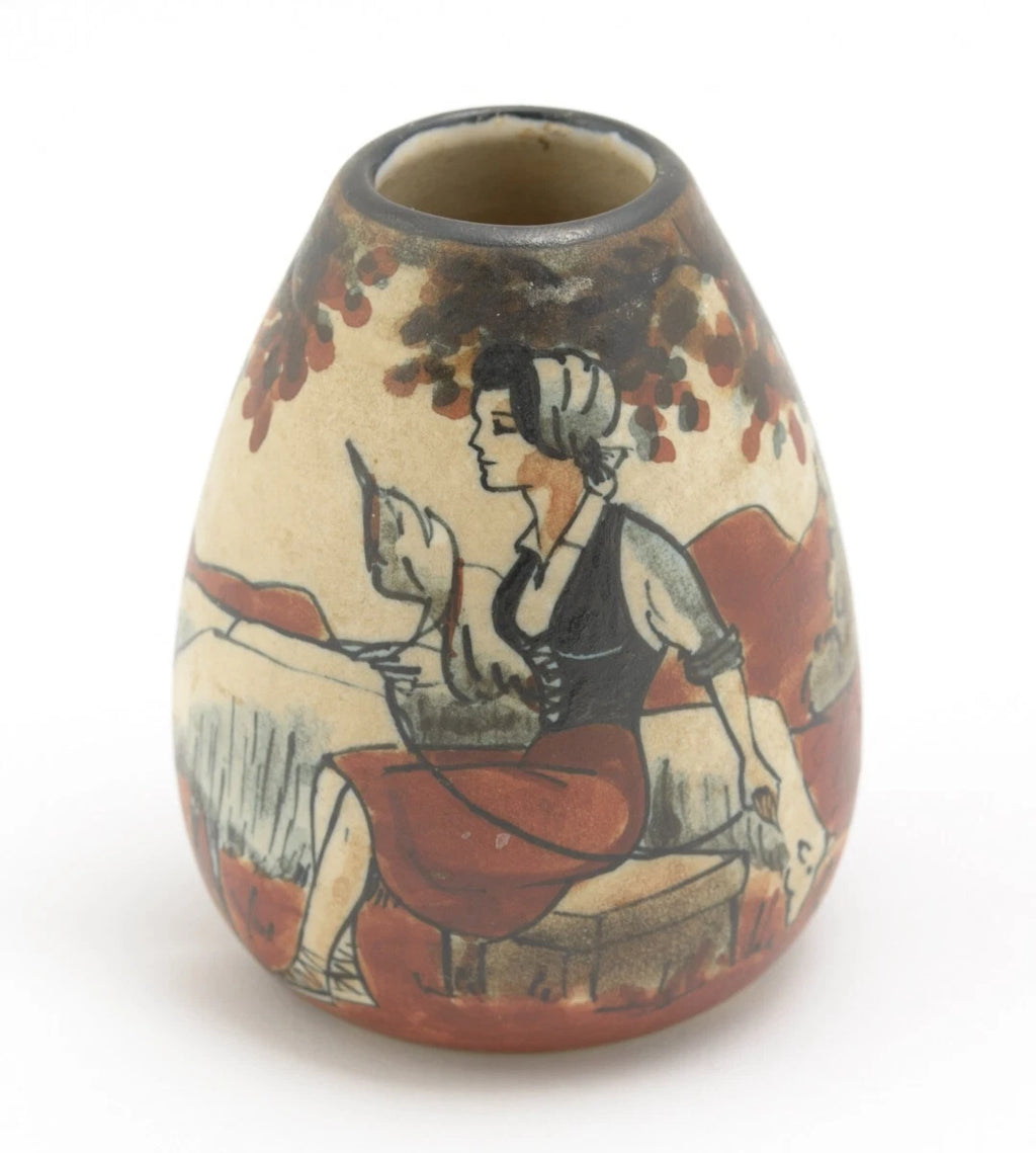 R.F. Ciboure Art Deco Pottery Vase | Basque Hand Painted | Signed Berrouet | c.1920s | (3219)