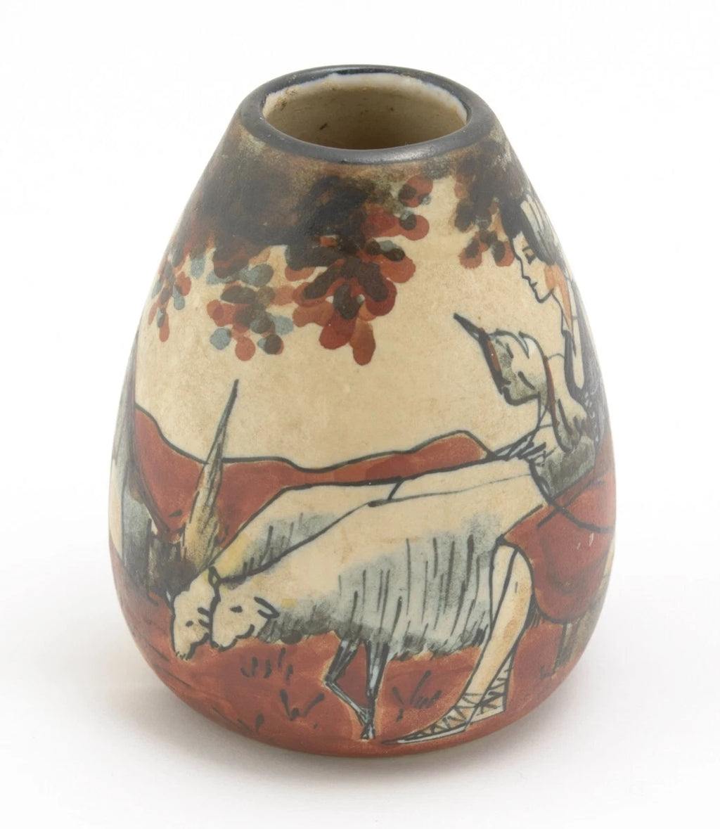 R.F. Ciboure Art Deco Pottery Vase | Basque Hand Painted | Signed Berrouet | c.1920s | (3219)