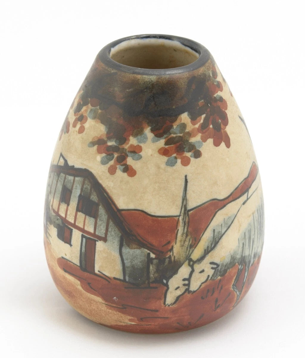 R.F. Ciboure Art Deco Pottery Vase | Basque Hand Painted | Signed Berrouet | c.1920s | (3219)