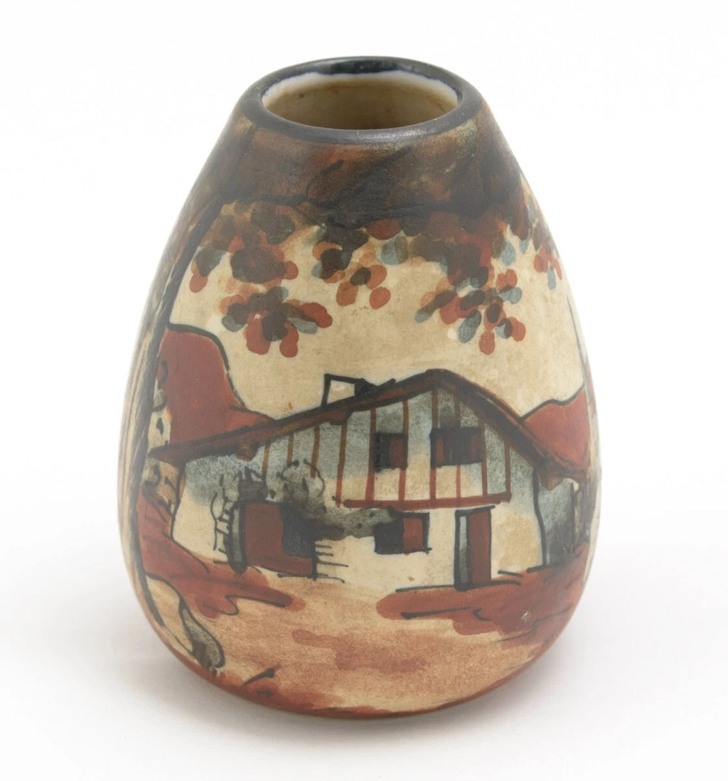 R.F. Ciboure Art Deco Pottery Vase | Basque Hand Painted | Signed Berrouet | c.1920s | (3219)