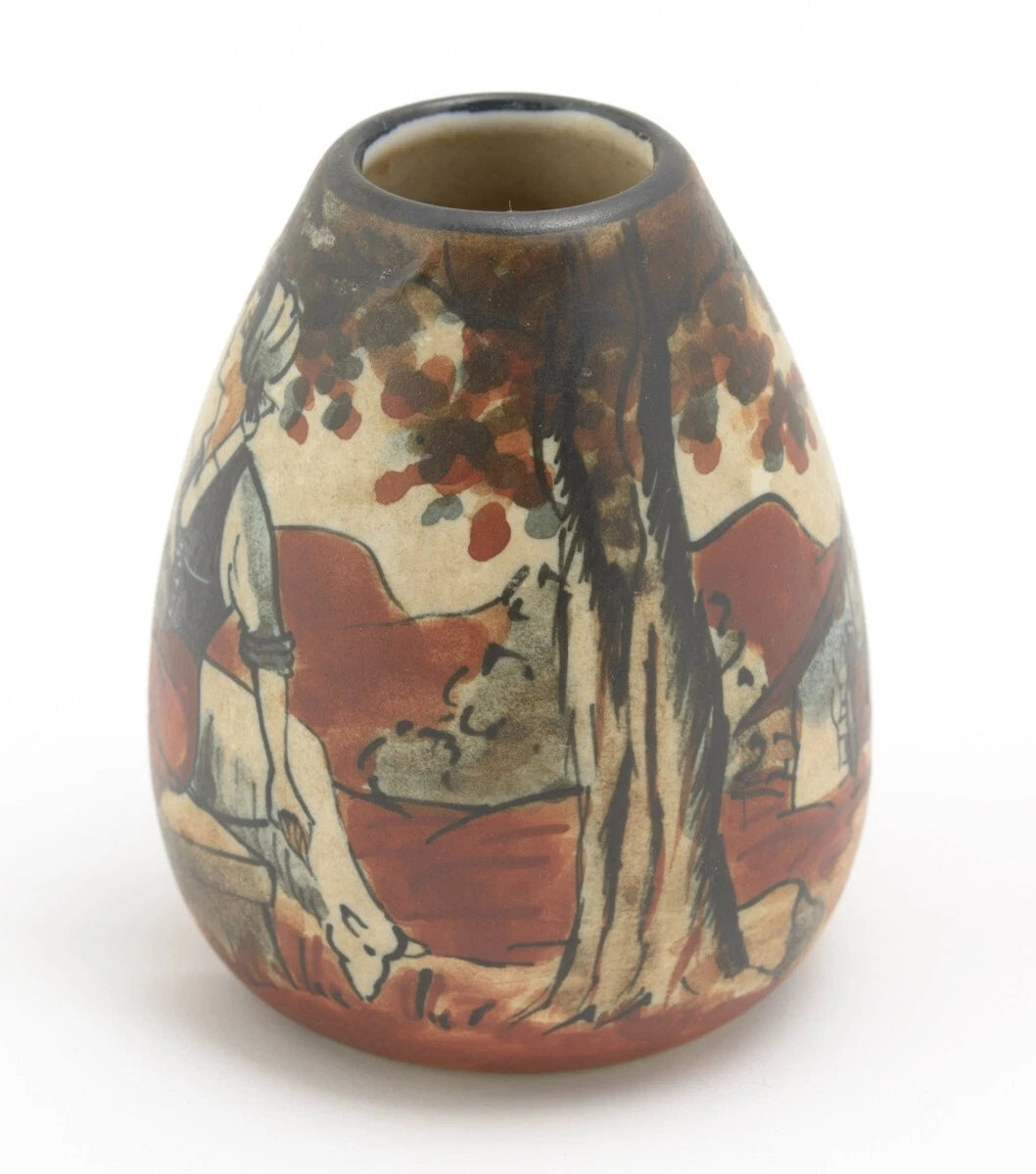 R.F. Ciboure Art Deco Pottery Vase | Basque Hand Painted | Signed Berrouet | c.1920s | (3219)