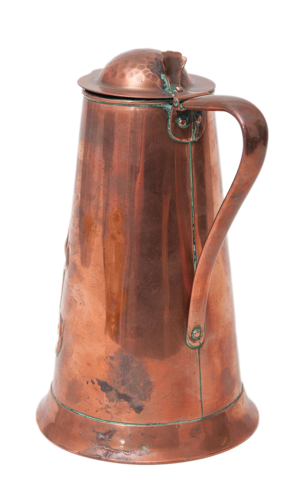 Antique Joseph Sankey Art Nouveau Copper Lidded Large Water Jug c1905 (Code 0121)