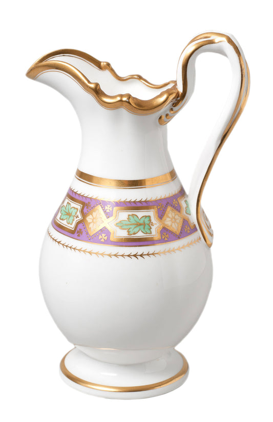 Antique Davenport Porcelain Slip Moulded Jug with Twist Handle Pattern 3417 (Code 0301)