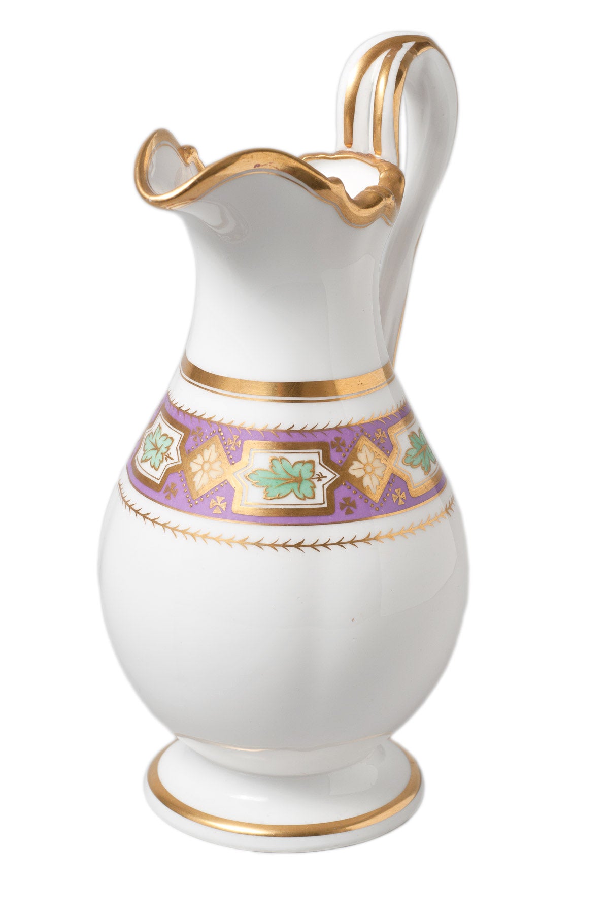 Antique Davenport Porcelain Slip Moulded Jug with Twist Handle Pattern 3417 (Code 0301)