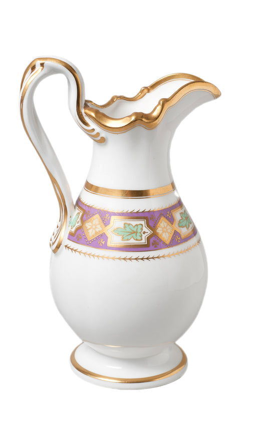 Antique Davenport Porcelain Slip Moulded Jug with Twist Handle Pattern 3417 (Code 0301)