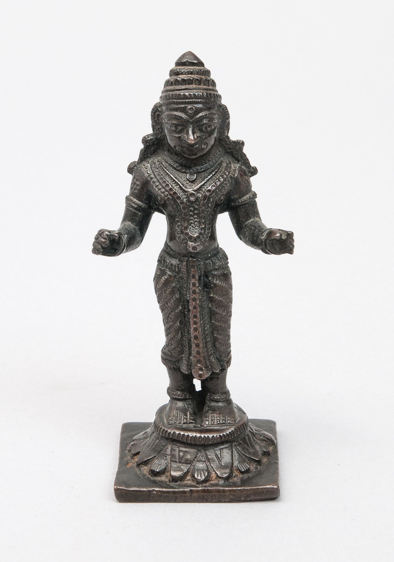 Antique Khmer Cambodian Cast Bronze Figure Statue of Uma Goddess of the Mountains (Code 0433)
