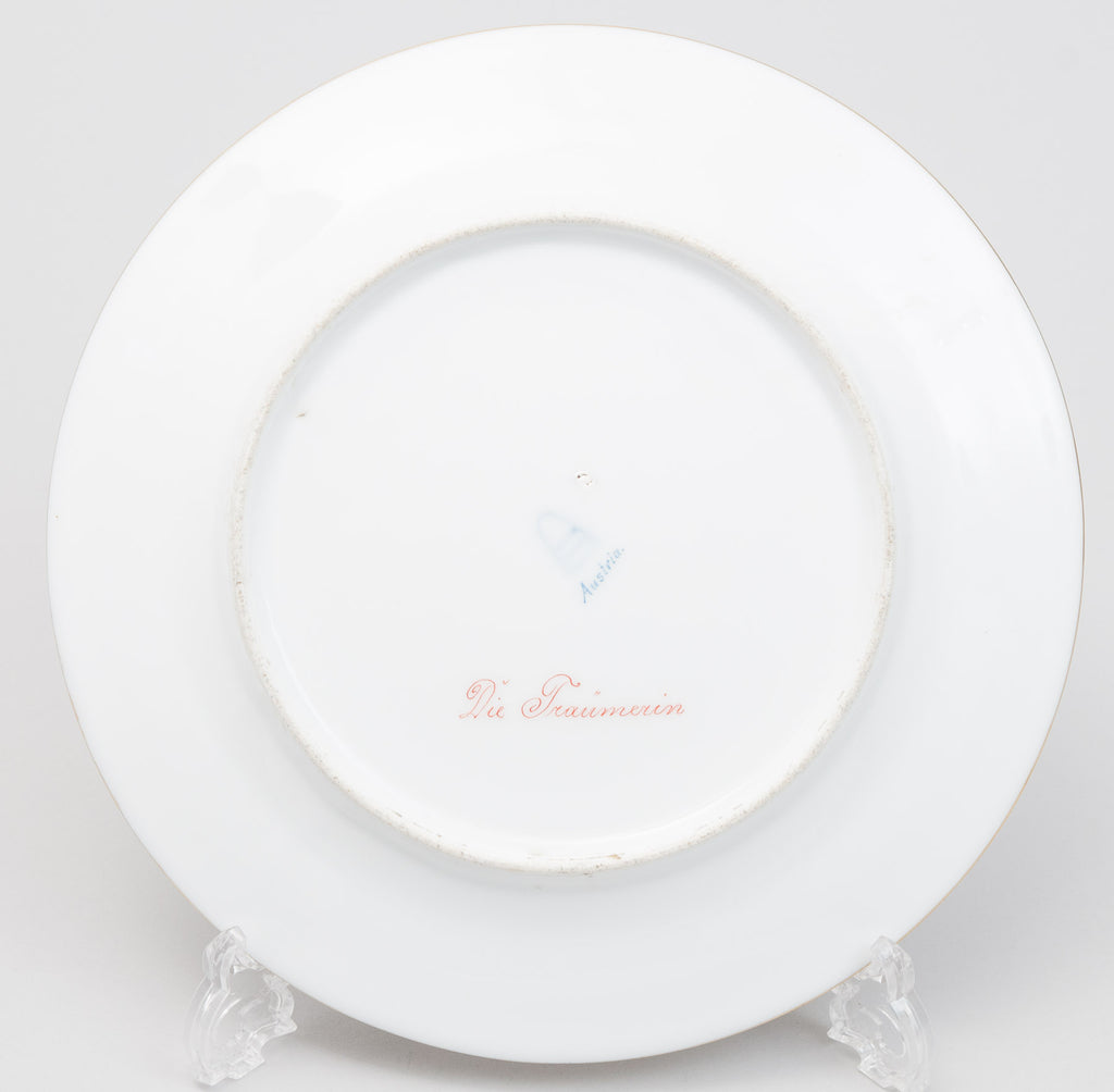 Antique Vienna Porcelain Hand Painted Portrait Plate - The Dreamer - H Stadler (Code 0434)