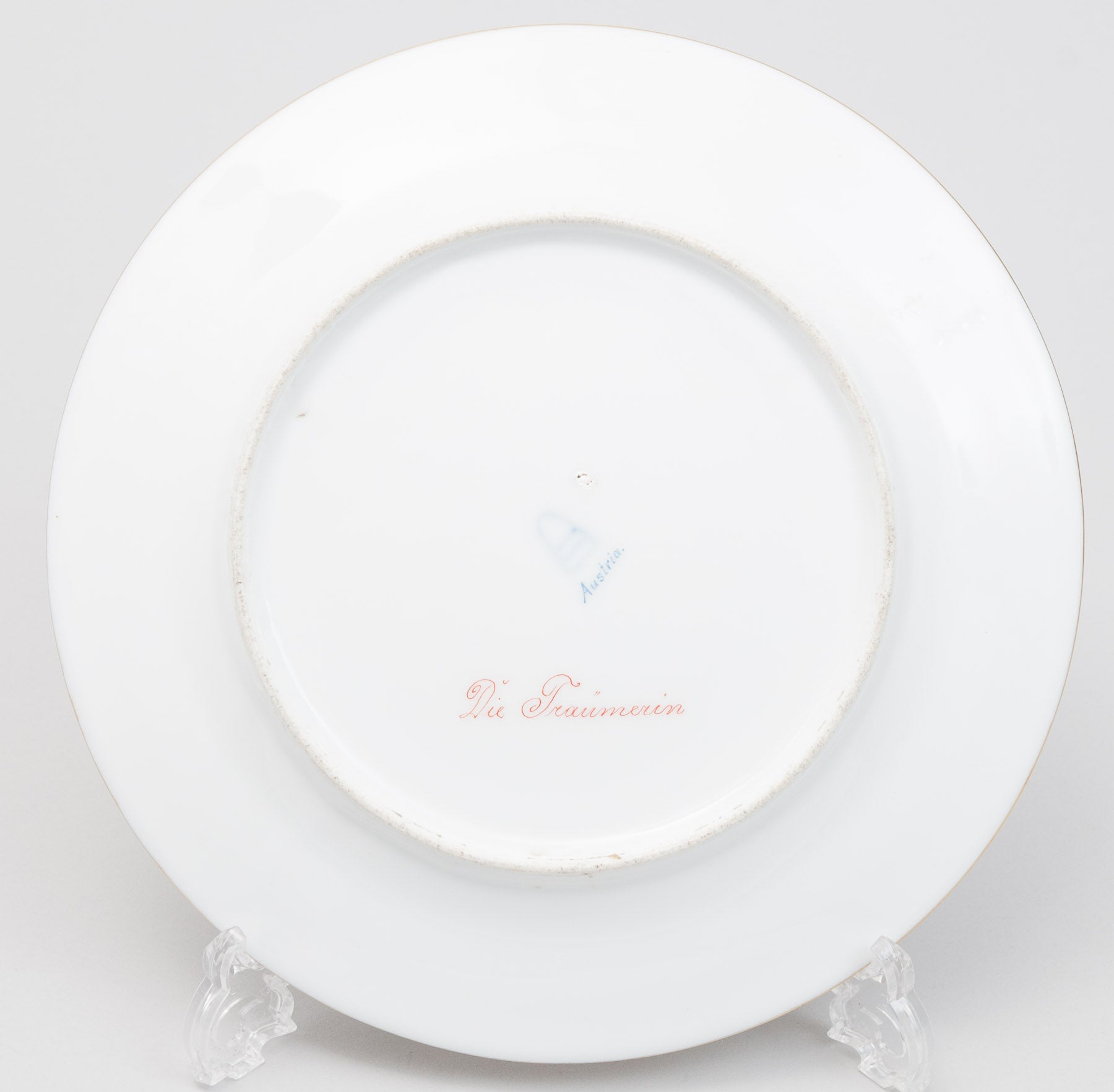 Antique Vienna Porcelain Hand Painted Portrait Plate - The Dreamer - H Stadler (Code 0434)
