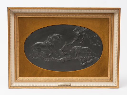 Wedgwood Black Basalt Ltd Edition Plaque The Frightened Horse by George Stubbs (Code 0658)