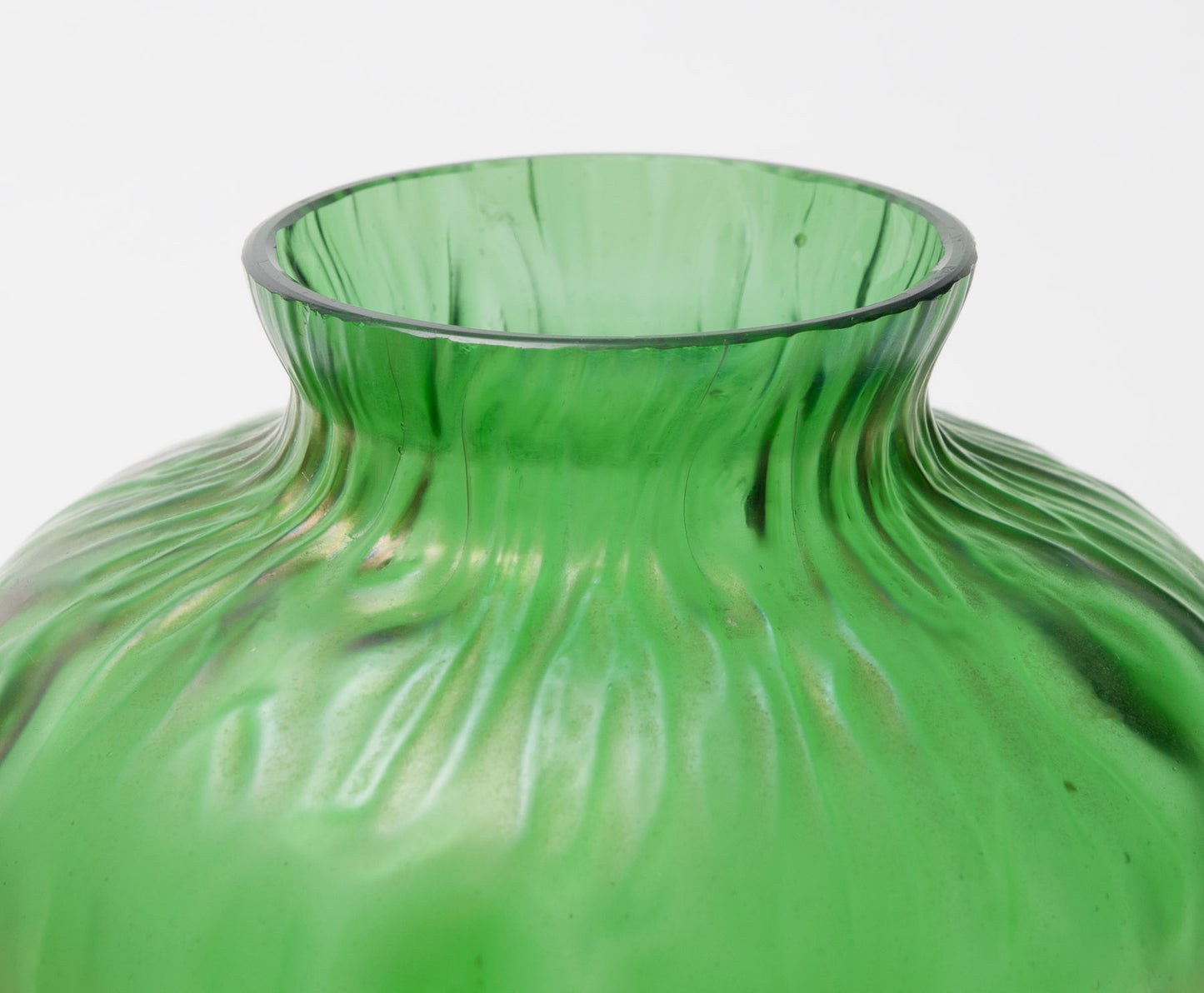 Loetz Art Nouveau Rusticana Iridescent Glass Vase With Silver Plated Mount (Code 0713)