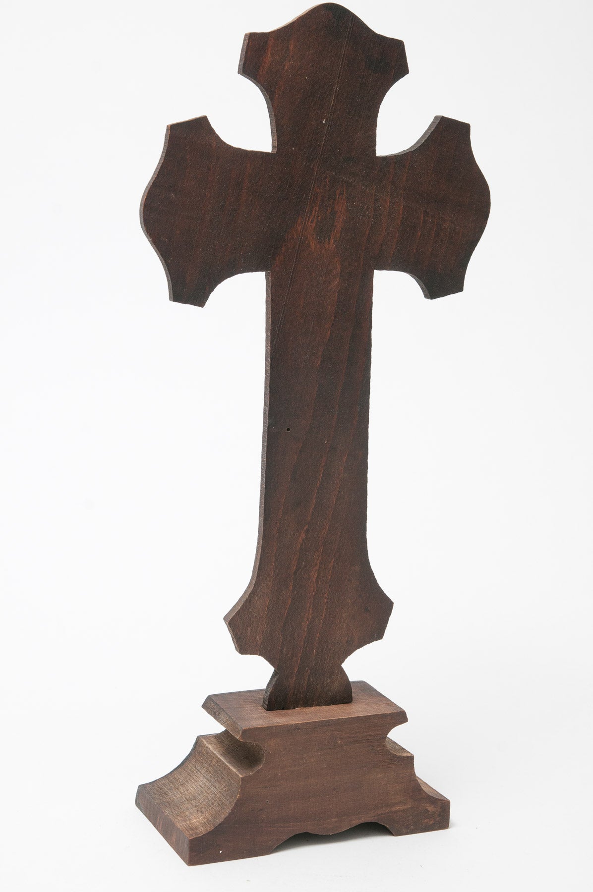 Antique Scumble Painted Wooden Altar Crucifix Cross with Cast Metal Christ (Code 0867)