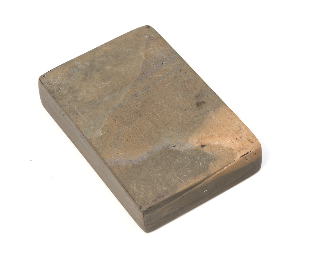 Antique Chinese Duan Green Hard Stone Inkstone/Ink Stone with Carved Bird & Well (Code 0913)