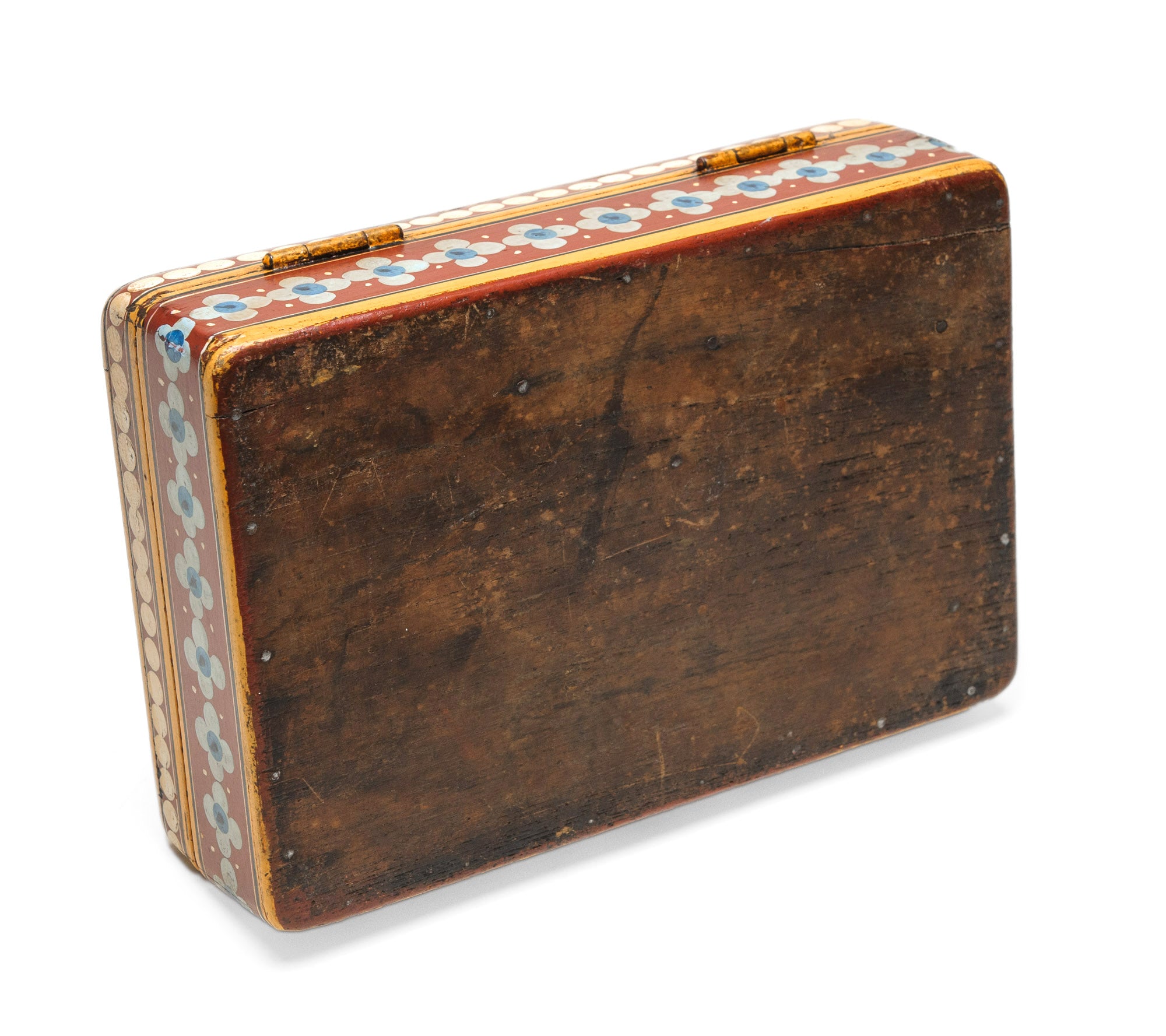 Interesting Antique Middle Eastern Hand Painted Horse & Figure Art/Writing/Cosmetic Box (Code 1009)