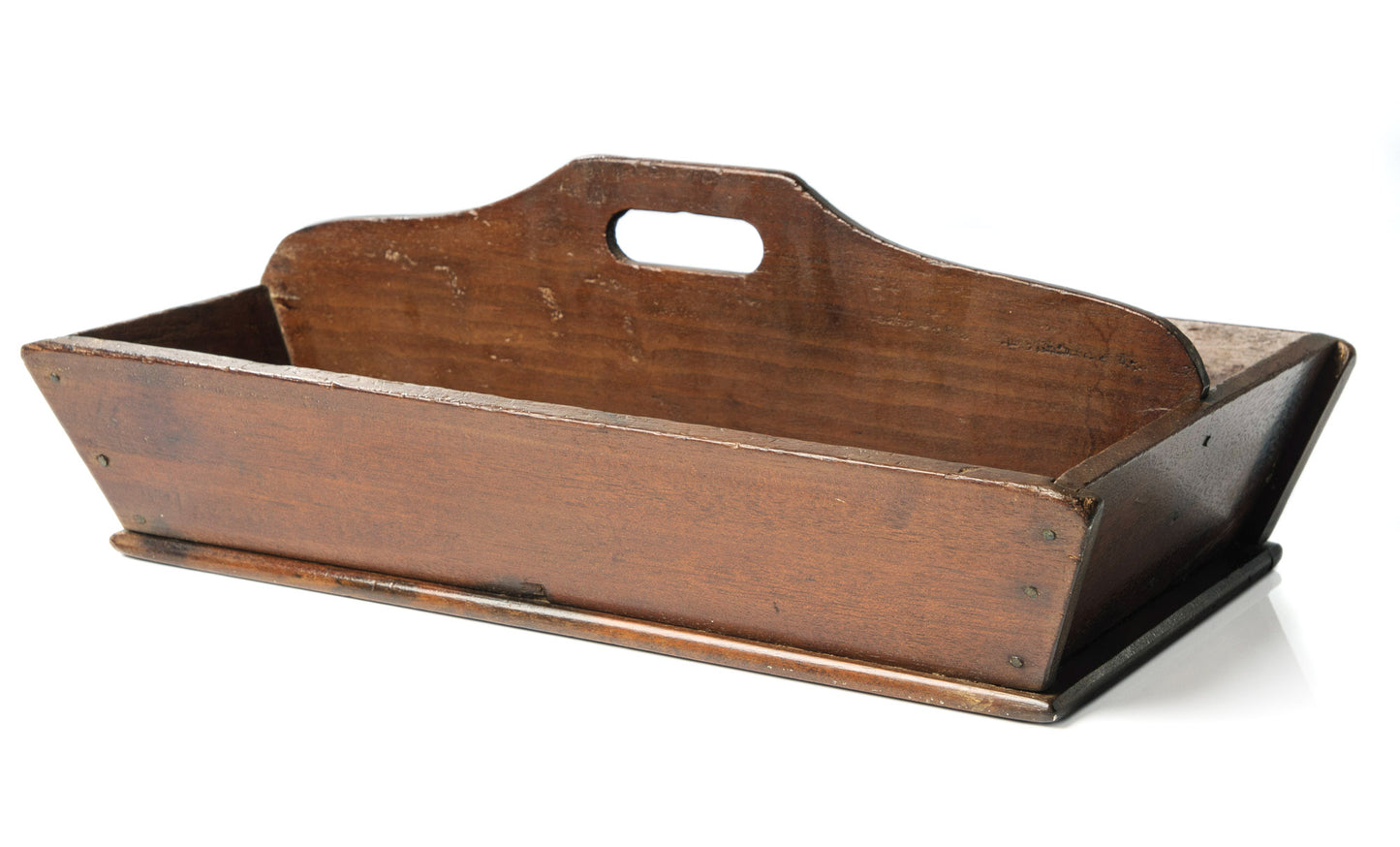 Antique Victorian Provincial Rustic Mahogany Two Division Cutlery Tray / Carrier (Code 1046)