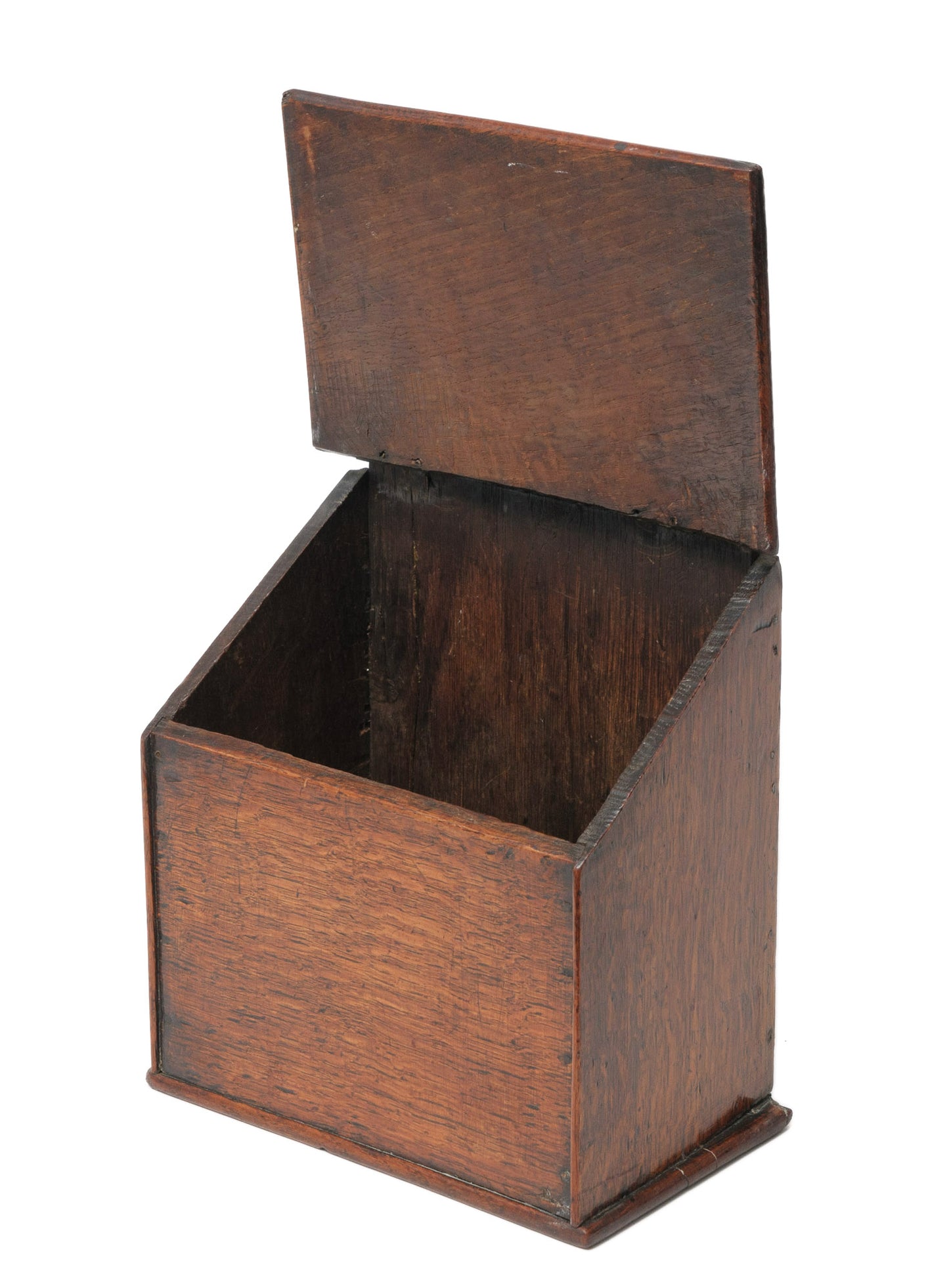 Georgian Antique English Provincial Oak Wood Salt Box with Hinged Lid (Code 1069)