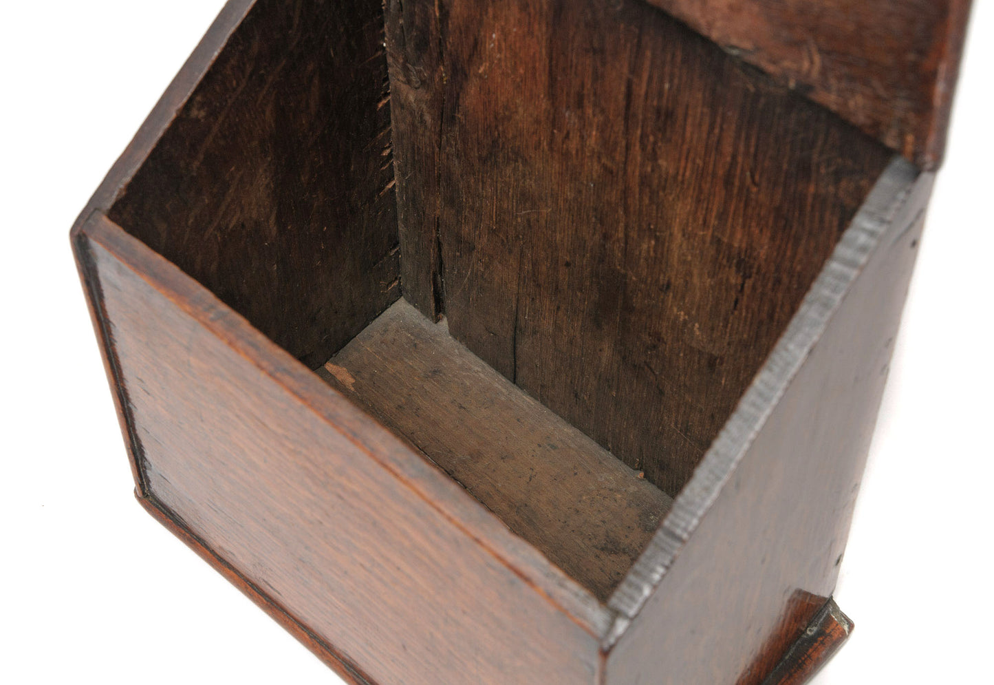 Georgian Antique English Provincial Oak Wood Salt Box with Hinged Lid (Code 1069)