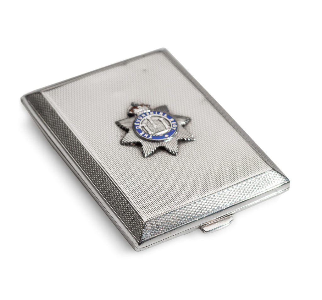 Art Deco Devonshire Regiment Silver & Enamel Match Book Vesta Case with Insignia