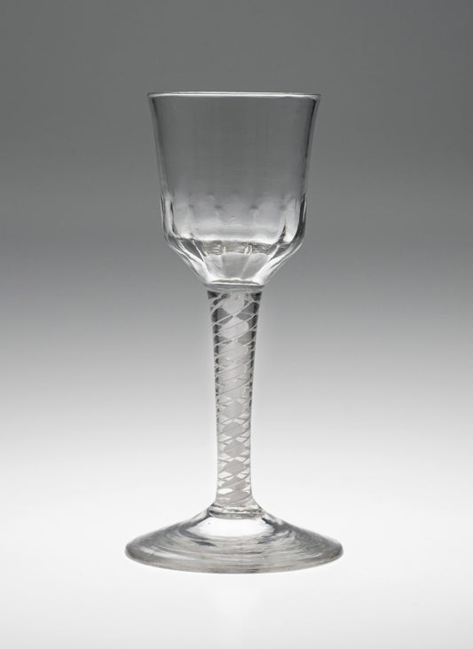 Georgian Antique English Drinking Glass with DSOT Opaque Twist Stem c1760 (Code 1246)