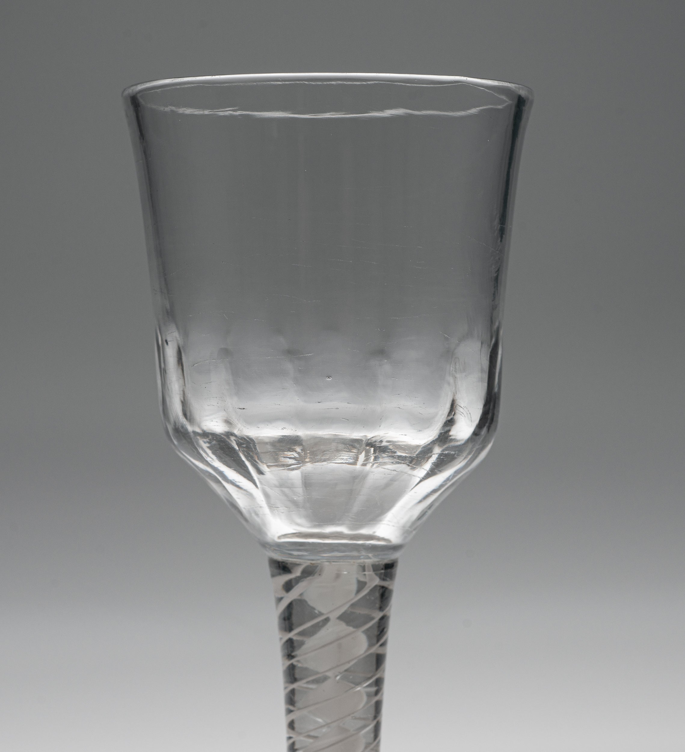 Georgian Antique English Drinking Glass with DSOT Opaque Twist Stem c1760 (Code 1246)