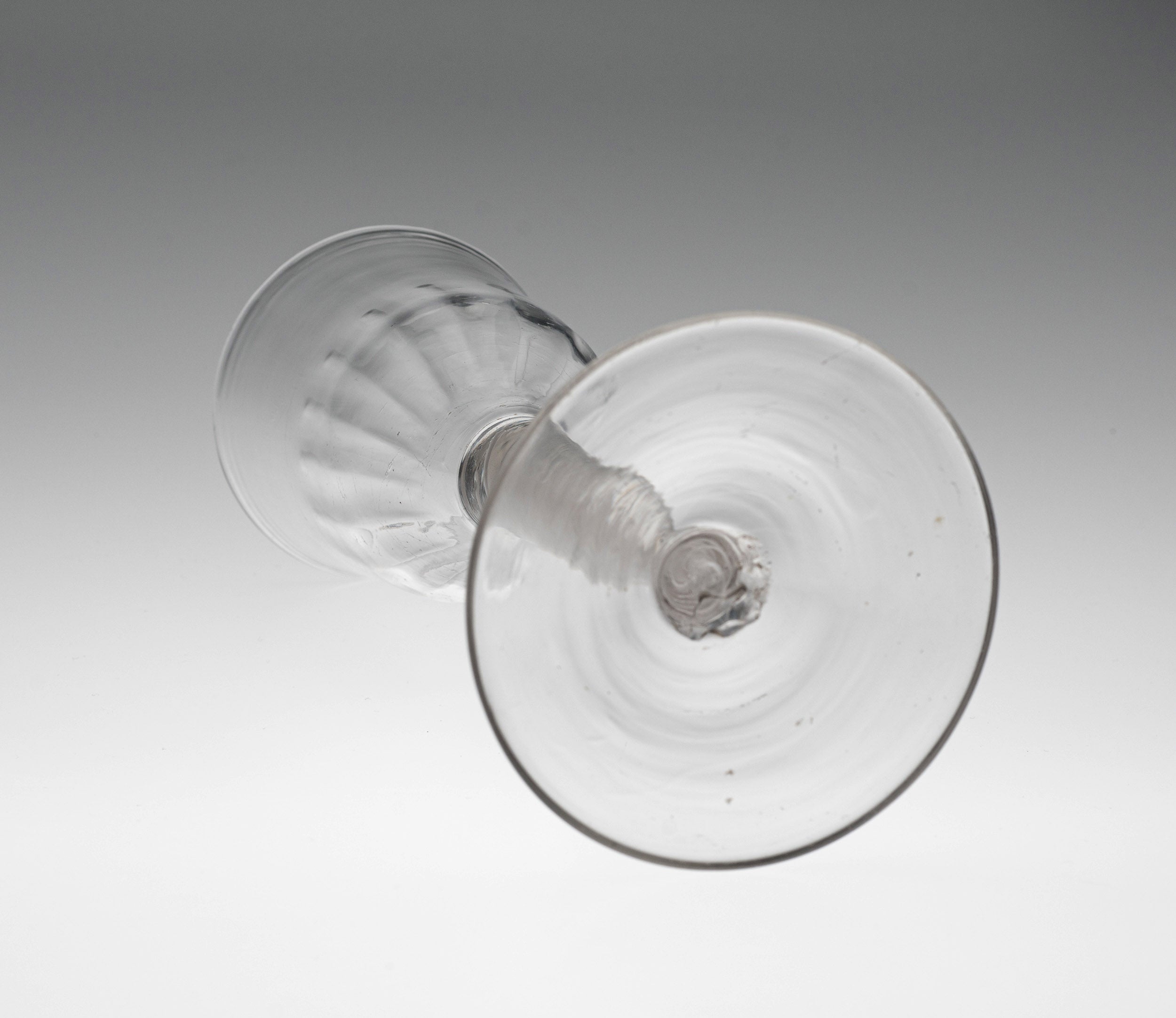 Georgian Antique English Drinking Glass with DSOT Opaque Twist Stem c1760 (Code 1246)