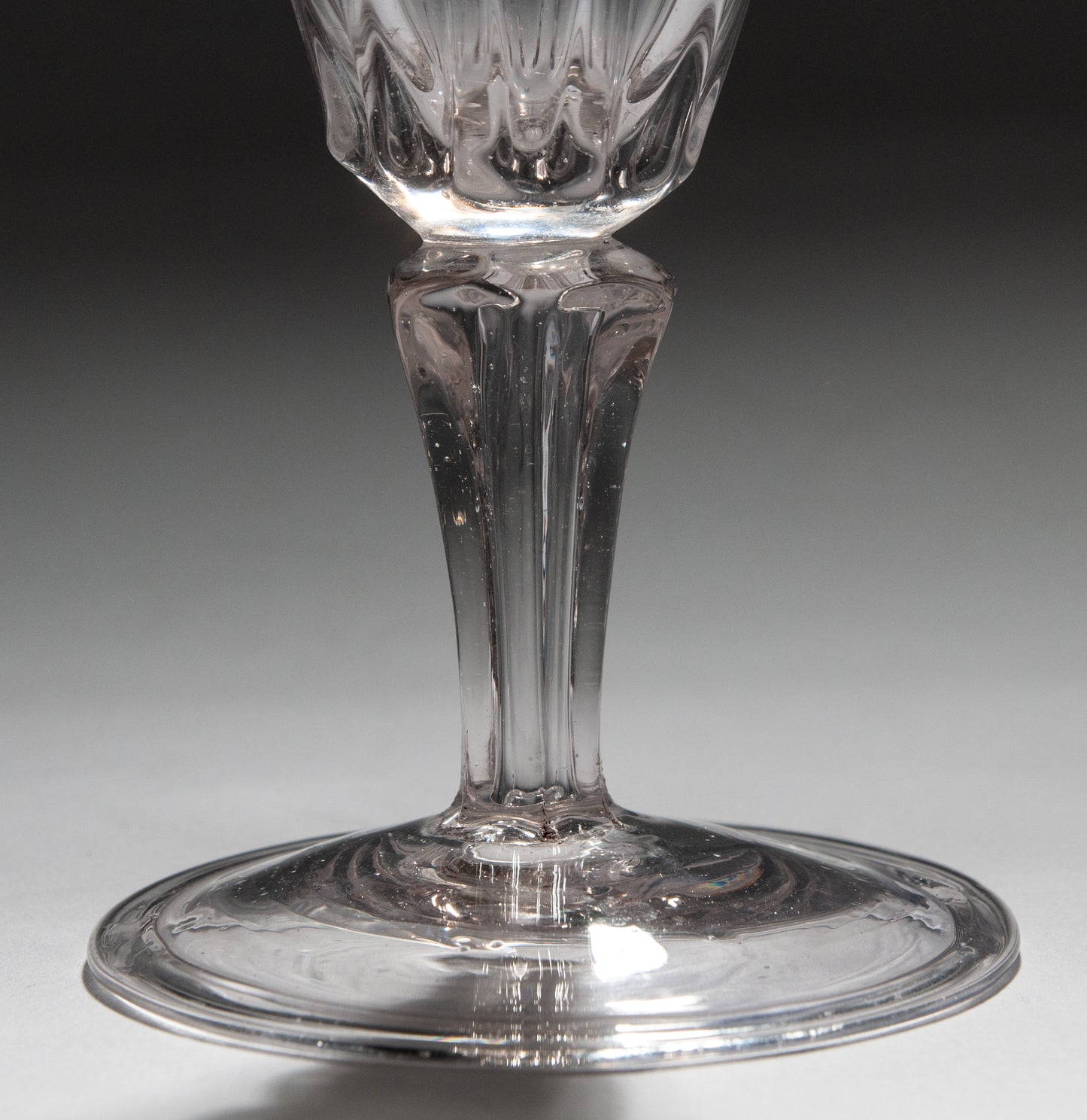 Antique Georgian Period Bohemian Silesian Engraved Glass Wine Goblet c1780 (Code 1247)