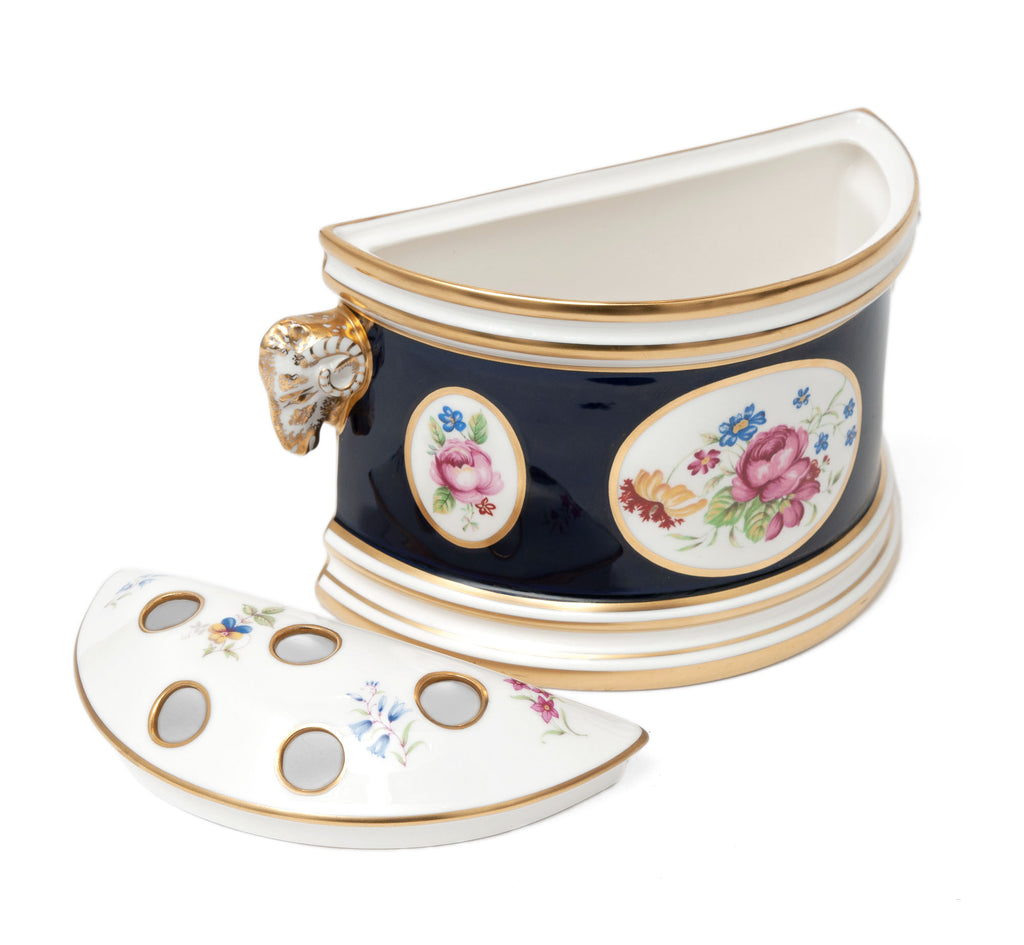 Lynton of Derby Fine Bone China Bough Pot in Cobalt Blue by Stefan Nowacki (Code 1435)