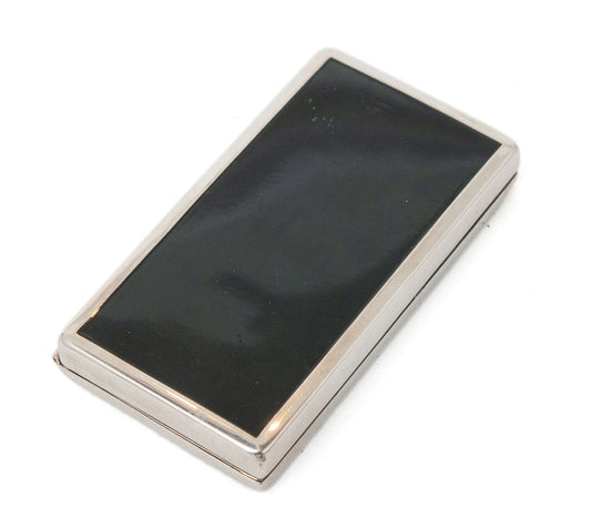 Rare Marathon MA USA Slydacase Art Deco Black Enamel Powder Compact Case (Code 1447)