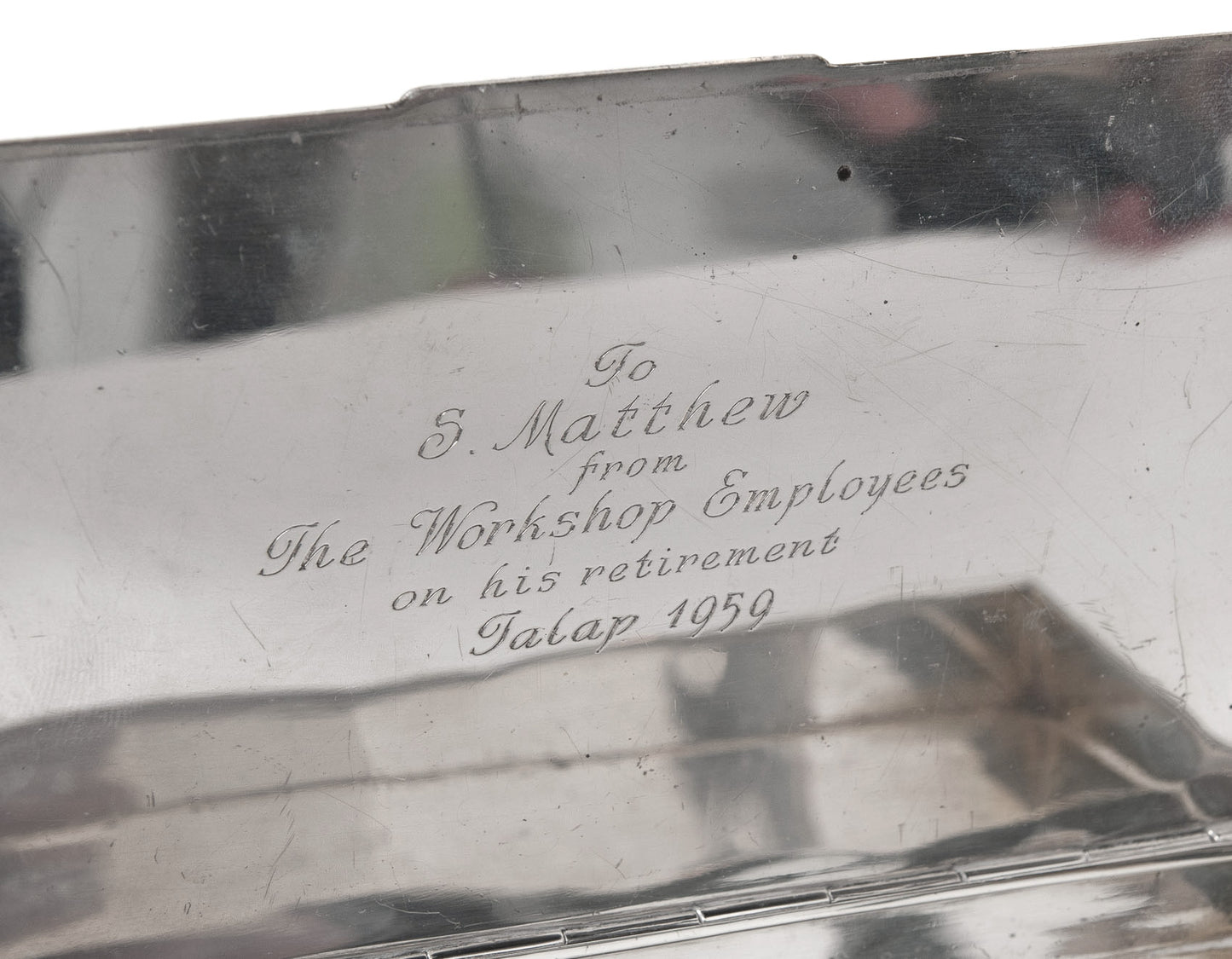 Vintage Hamilton & Co Calcutta India Solid Silver Desk Box with Mallard Ducks (Code 1537)