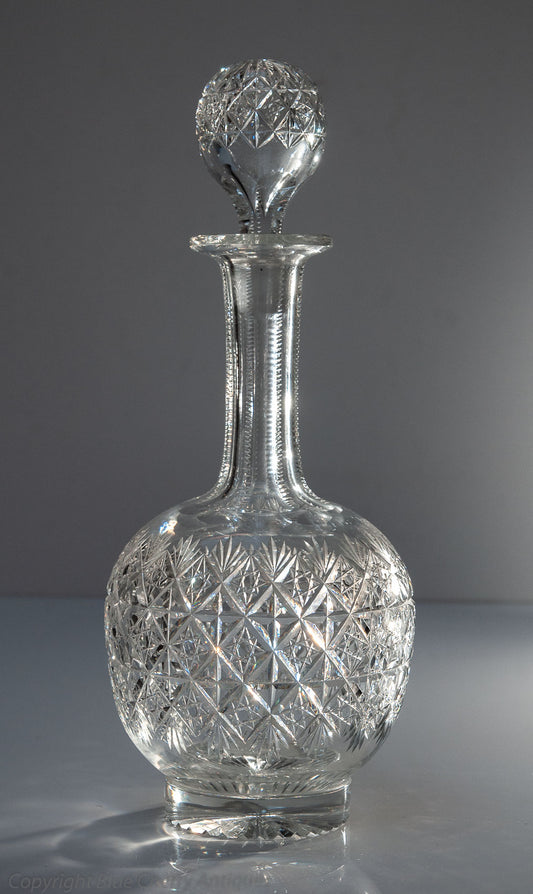Vintage Thomas Webb Lead Crystal Wellington Pattern Wine Decanter (Code 1623)