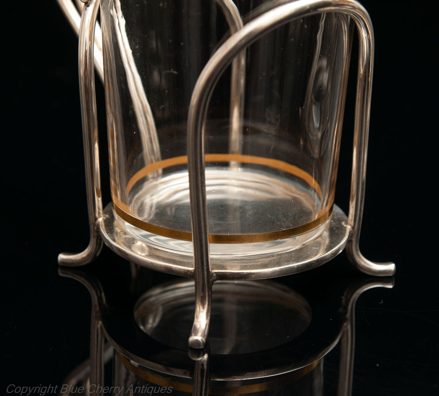 Fine & Rare Pair of Hukin & Heath Silver & Gilt Glass Hot Toddy Cups London 1907 (Code 1637)