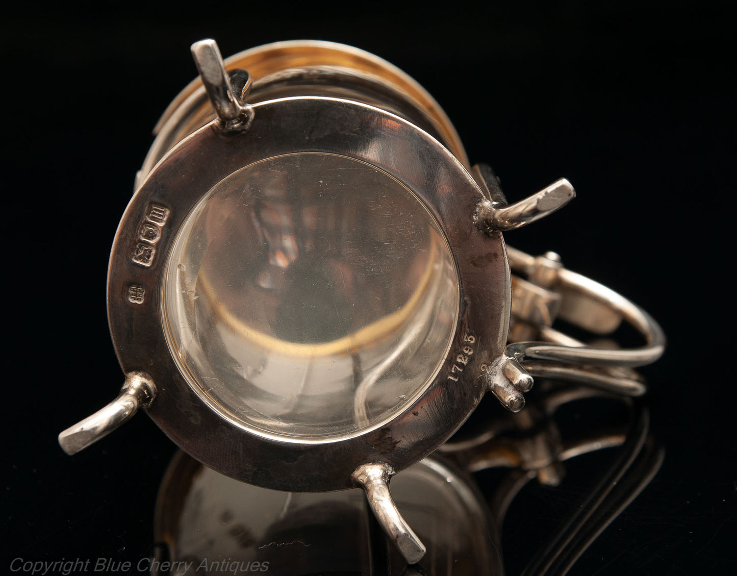 Fine & Rare Pair of Hukin & Heath Silver & Gilt Glass Hot Toddy Cups London 1907 (Code 1637)