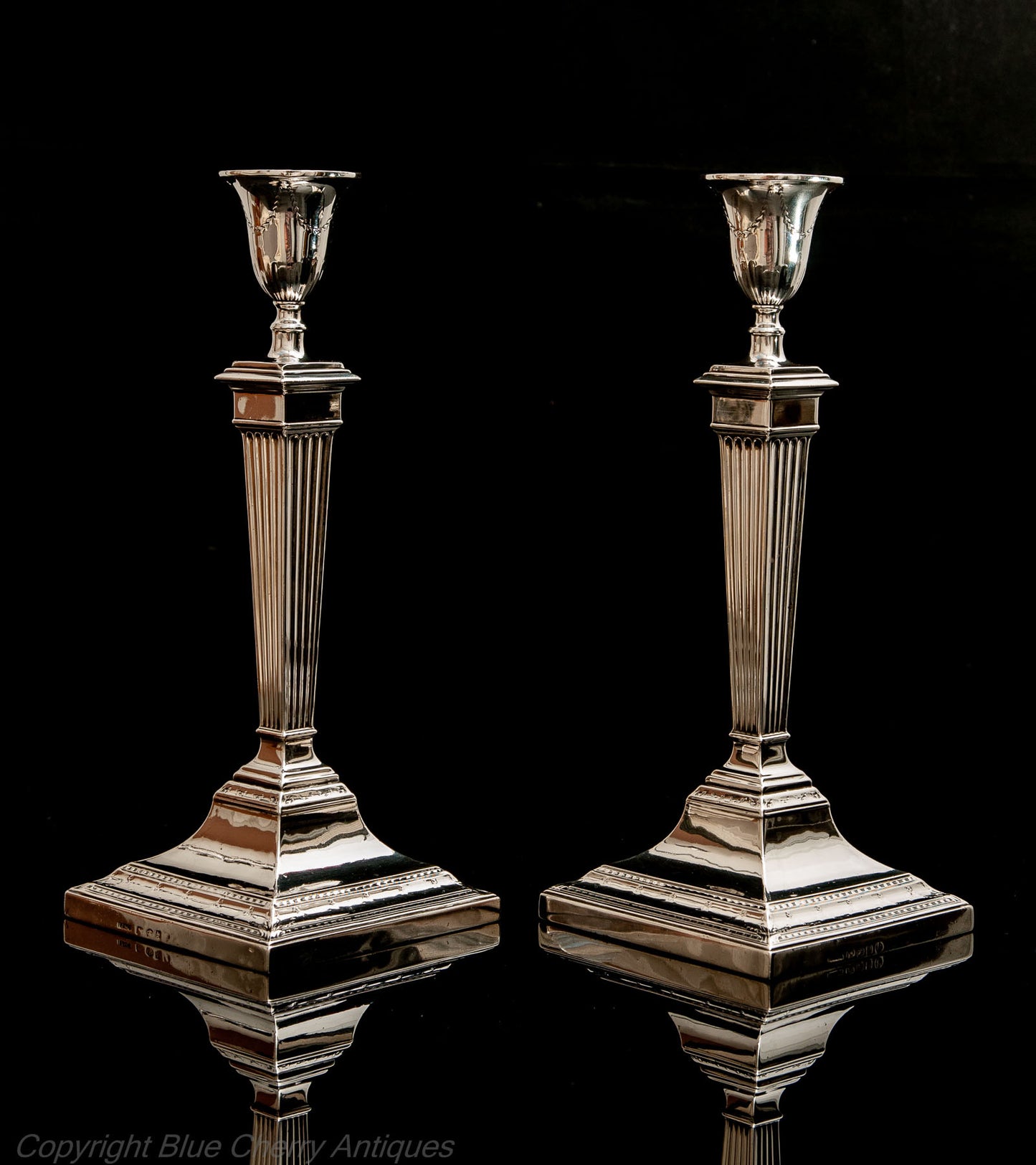 Pair of 18th Century Georgian Silver Candlesticks John Parsons & Co Sheffield (Code 1646)