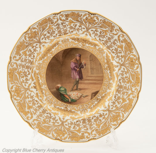 Antique Royal Doulton China Leslie Johnson Hand Painted Shakespeare Plate (Code 1762)