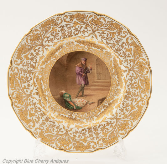 Antique Royal Doulton China Leslie Johnson Hand Painted Shakespeare Plate (Code 1762)