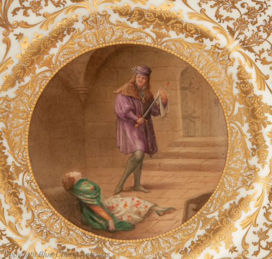 Antique Royal Doulton China Leslie Johnson Hand Painted Shakespeare Plate (Code 1762)