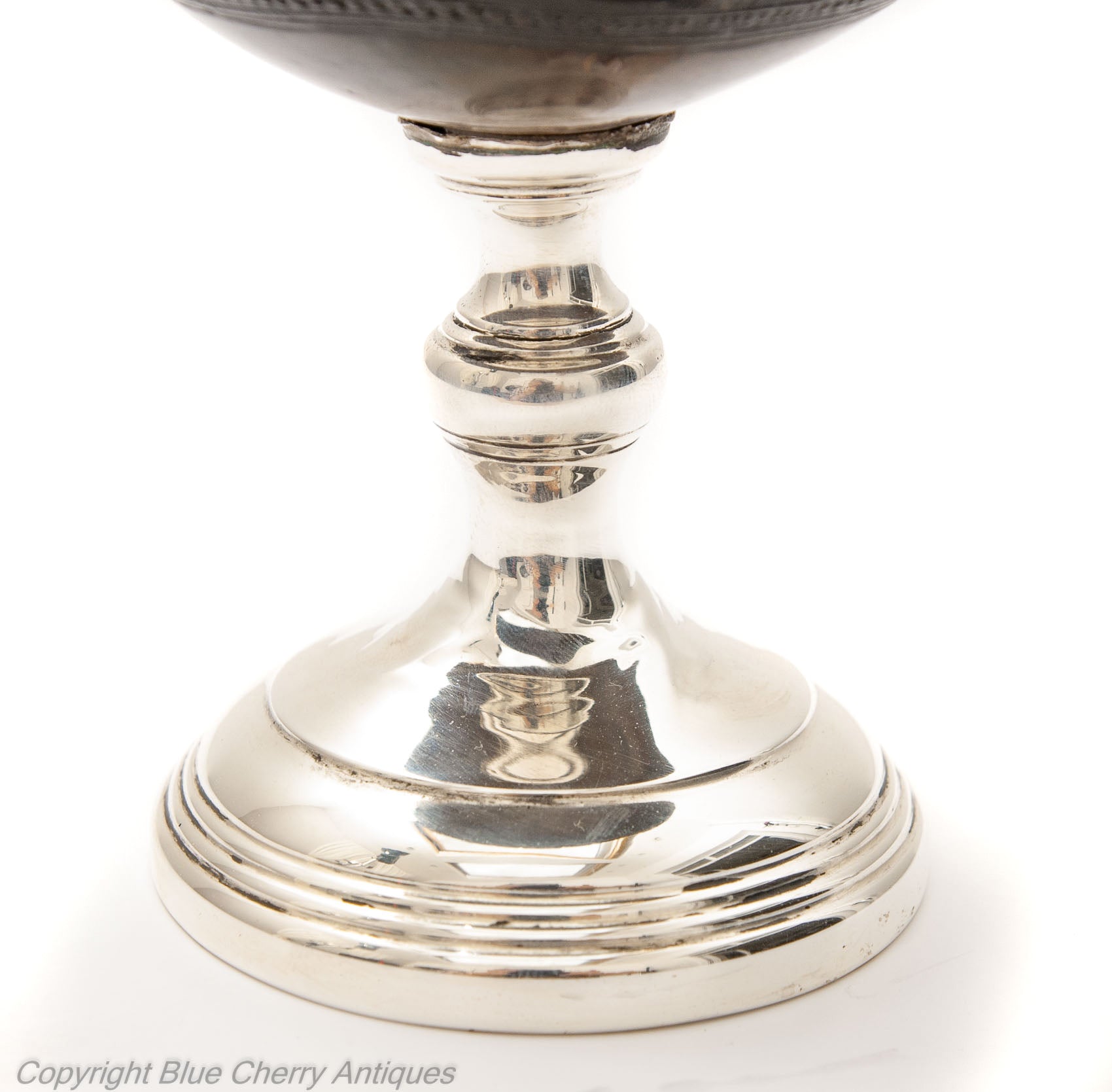 Antique South East Asian Carved Coconut Cup On Silver Pedestal Base c1800 (Code 1780)