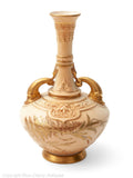Antique Royal Worcester China Persian Range Dolphin Handled Ivory Colour Vase - Code 1794