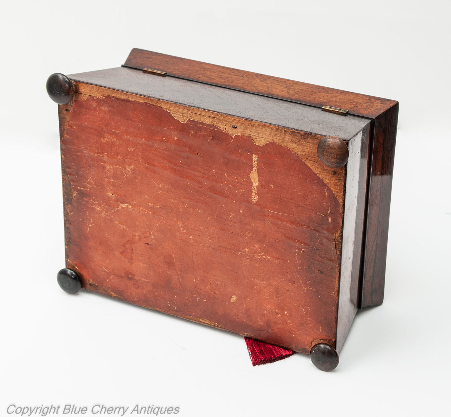Antique 19th Century Rosewood & Mother of Pearl Ladies Work Box with Lock & Key (Code 1808)