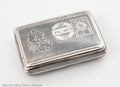 Antique Turkish Armenian Silver Niello Sweetheart Tobacco Case with Tughra Mark (Code 1836)