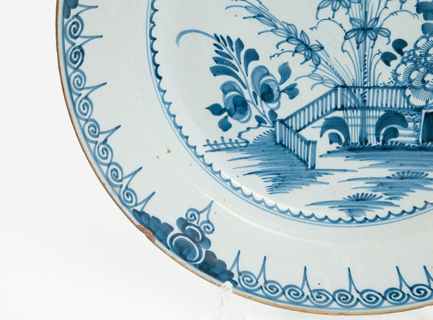 Mid 18th Century London Lambeth English Delft Ware Chinoiserie Charger c1760 (Code 1892)