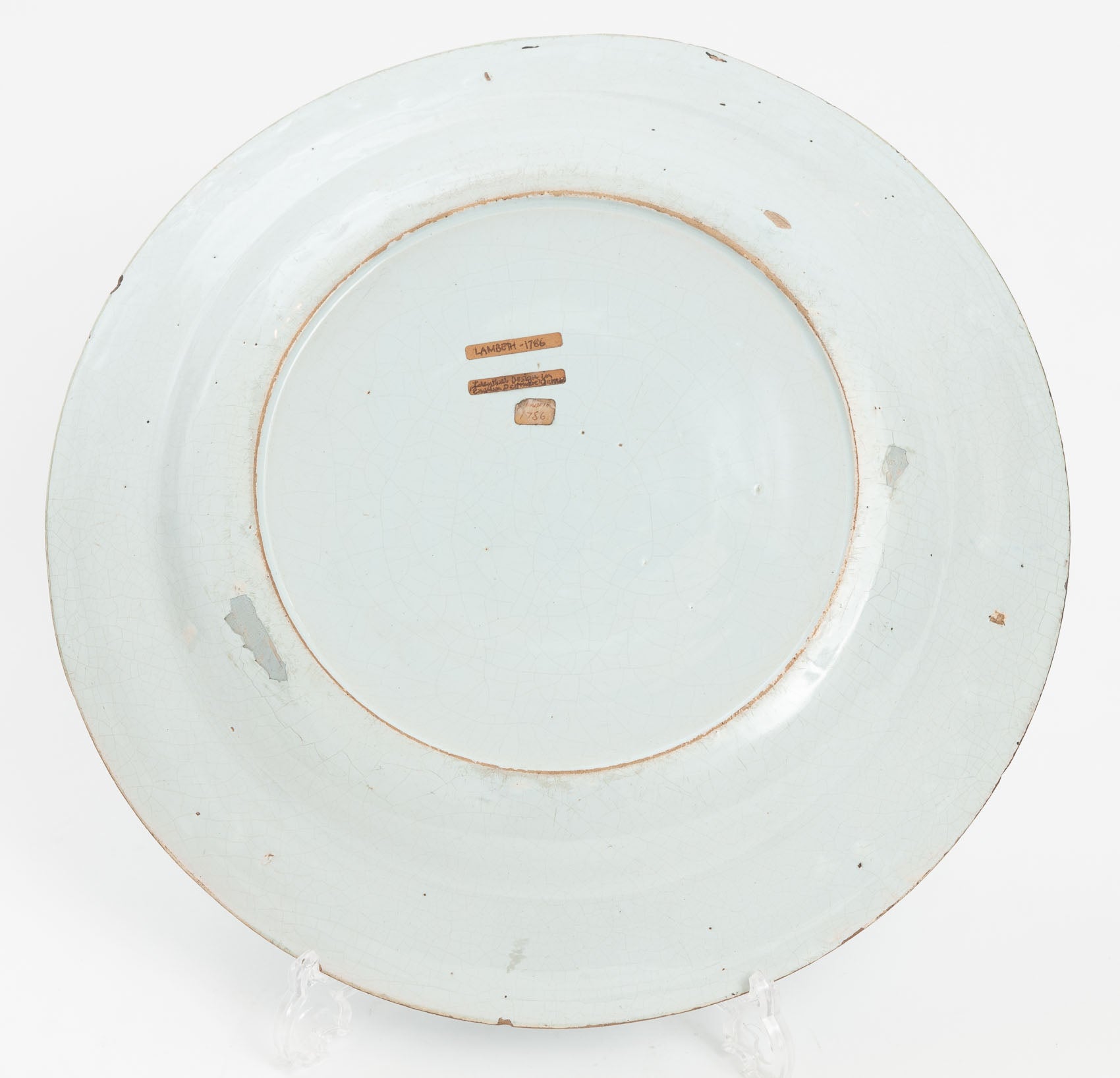 Mid 18th Century London Lambeth English Delft Ware Chinoiserie Charger c1760 (Code 1892)