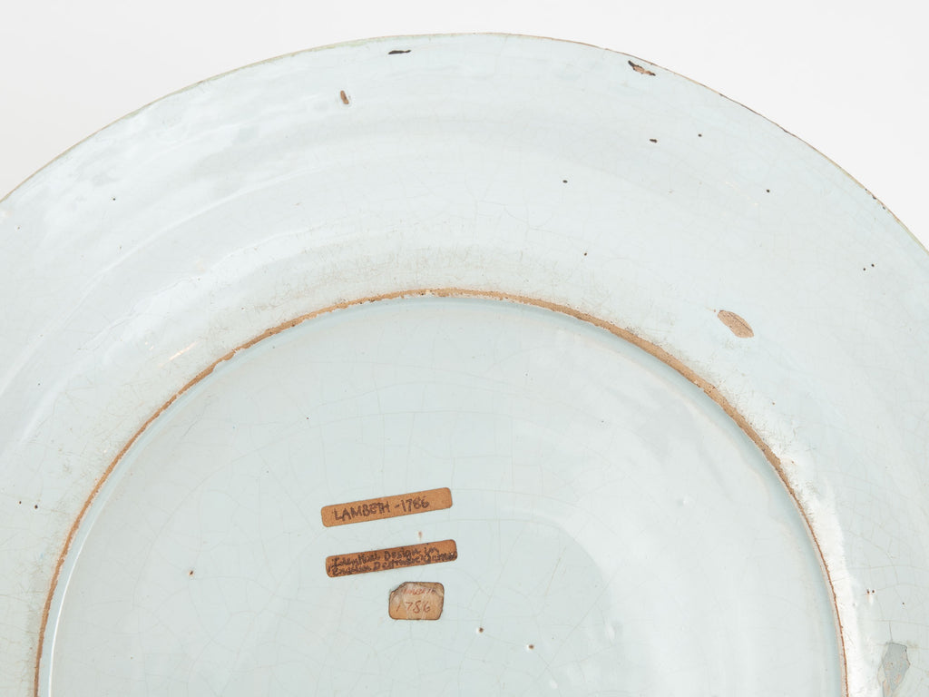 Mid 18th Century London Lambeth English Delft Ware Chinoiserie Charger c1760 (Code 1892)