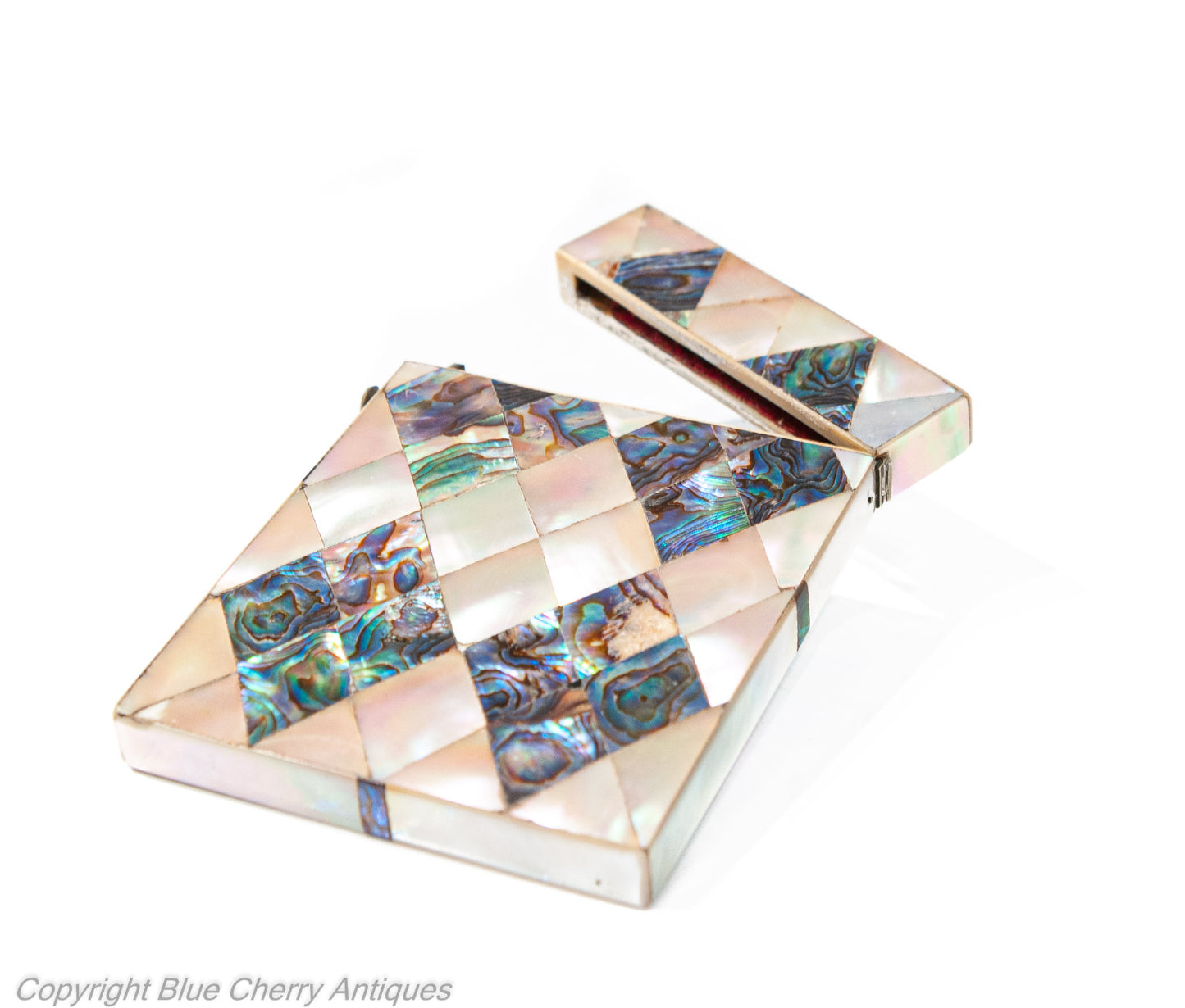 Antique Mother of Pearl & Abalone Shell Victorian Calling Card Case c1860 (Code 1932)