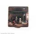 Fine Antique Silver Gilt & Hand Painted Enamel Compact HC Freeman Hatton Garden (Code 1941)