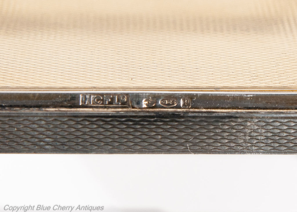 Fine Antique Silver Gilt & Hand Painted Enamel Compact HC Freeman Hatton Garden (Code 1941)