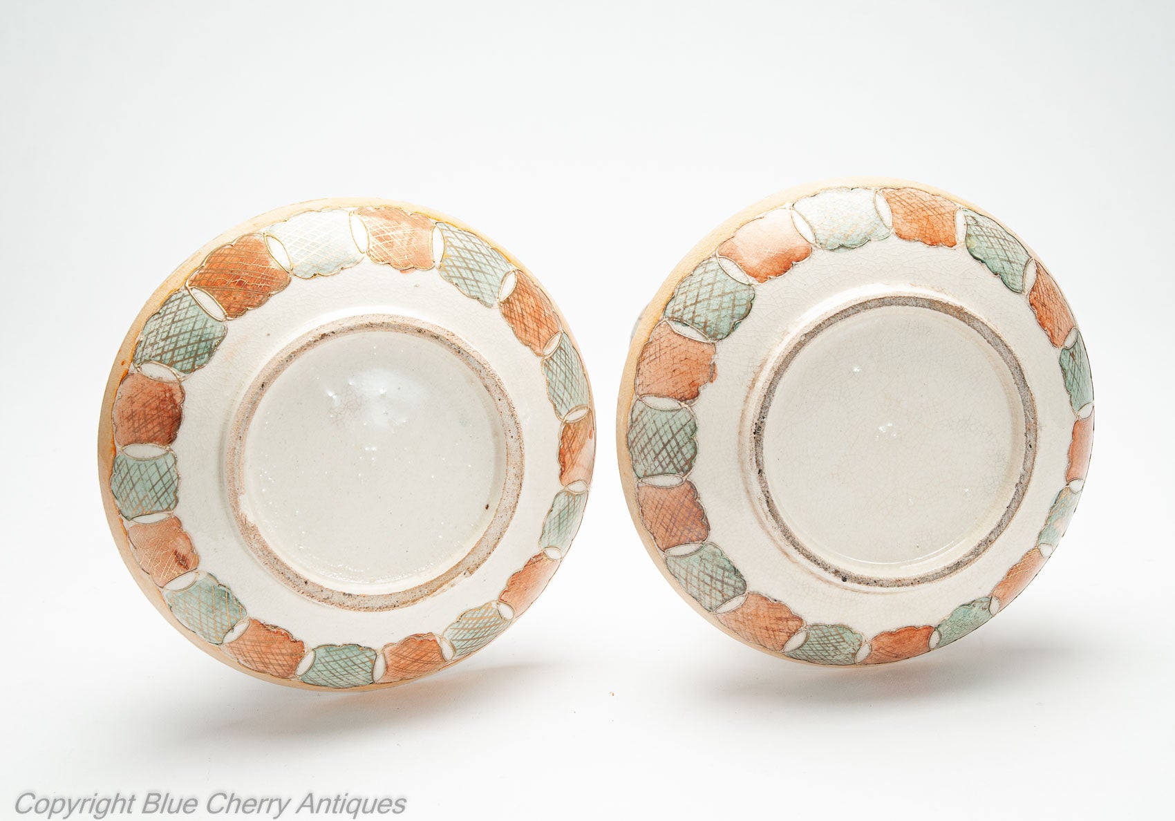Japanese Satsuma Ware Pottery Antique Pair of Vases with Dragons & Figures c1900 (Code 2000)