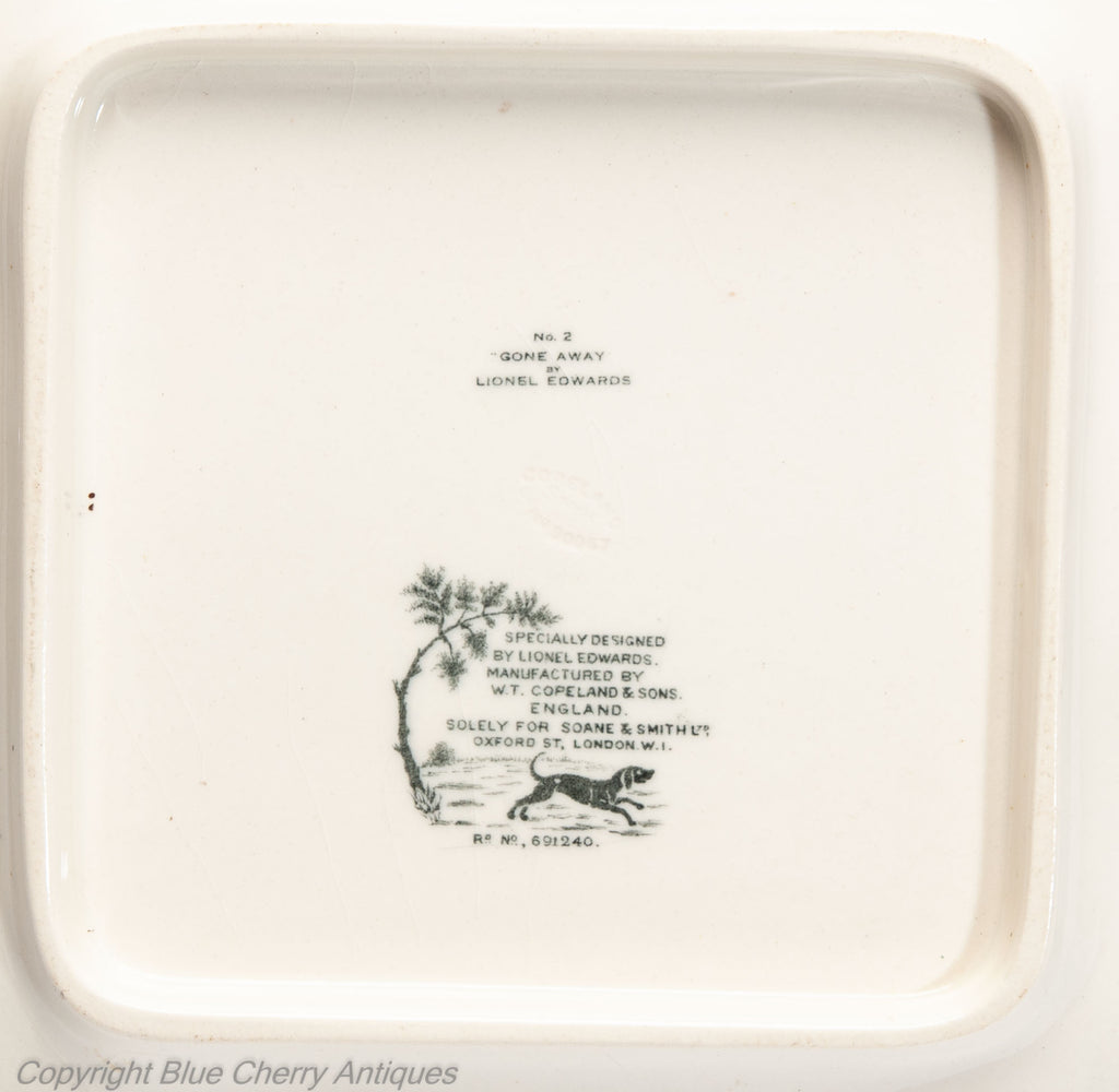 Rare Lionel Edwards / WT Copeland Spode for Soane & Smith Fox Hunting Dish c1925 (Code 2039)