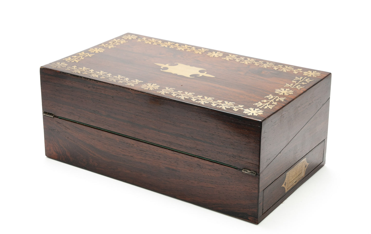 Antique William Colsey Mansion House London Rosewood & Brass Writing Slope Box (Code 2080)