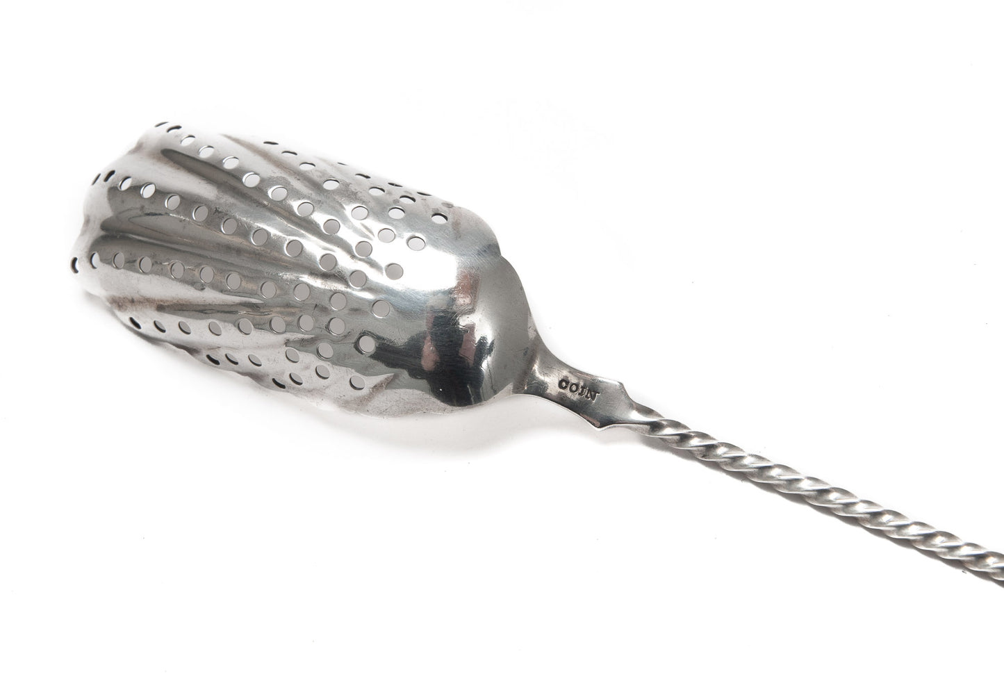 Antique Mid 19th Century American Coin Silver Pickle Fork with Rope Twist Handle (Code 2087)